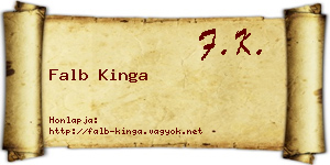Falb Kinga névjegykártya